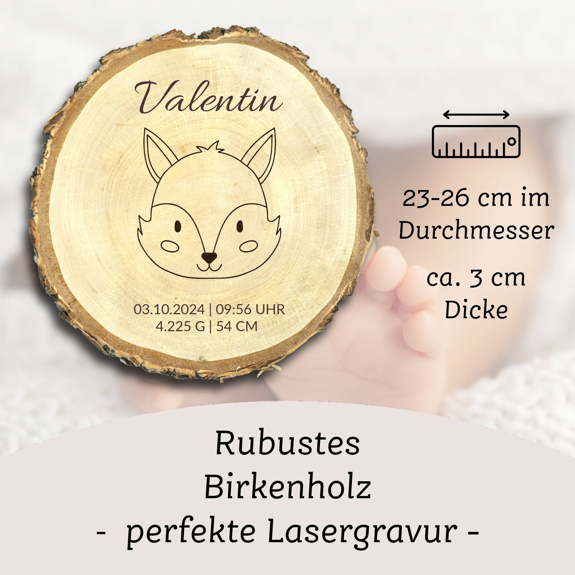 Baumscheibe Geburt "Fuchs"