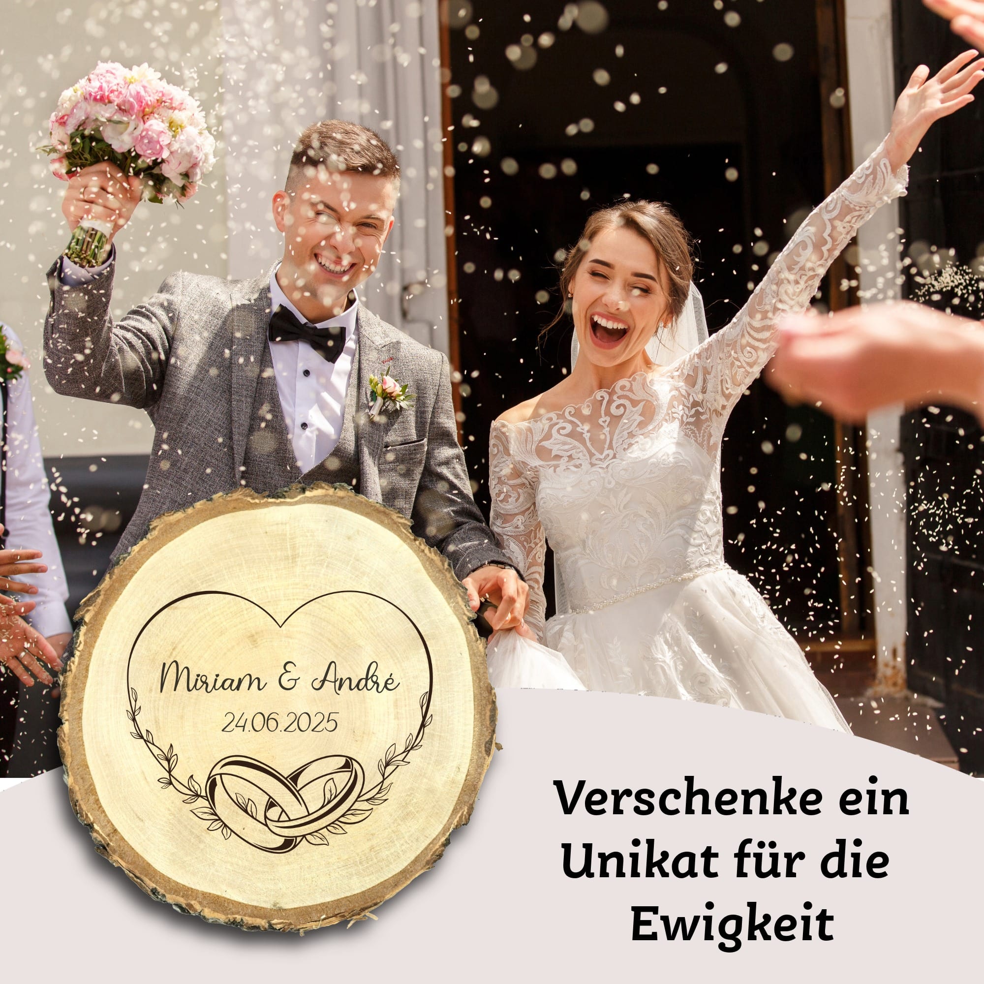 Baumscheibe Hochzeit "Herz"