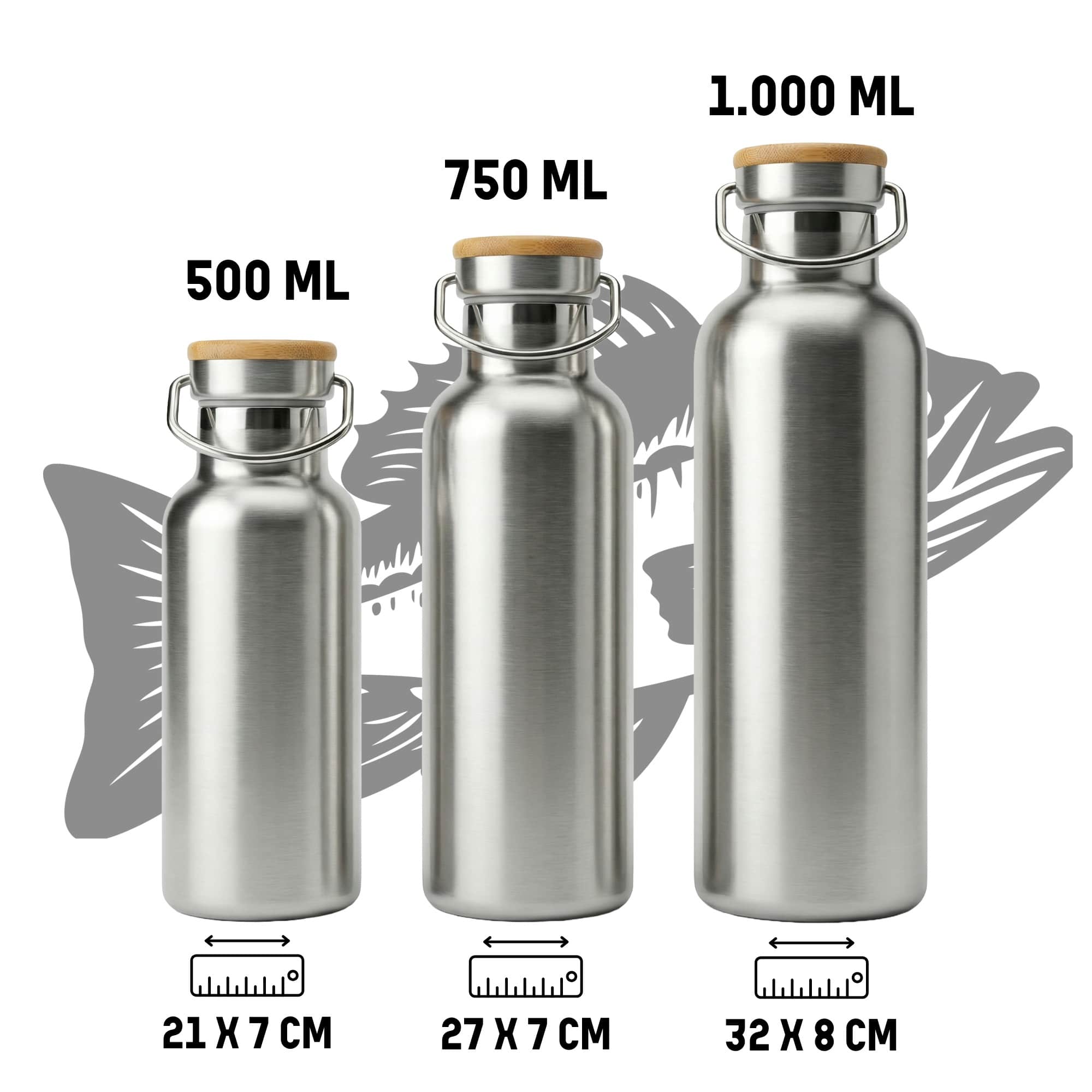 Vergleich der Edelstahlflaschen 500ml 750ml 1000ml für Outdoor Fans