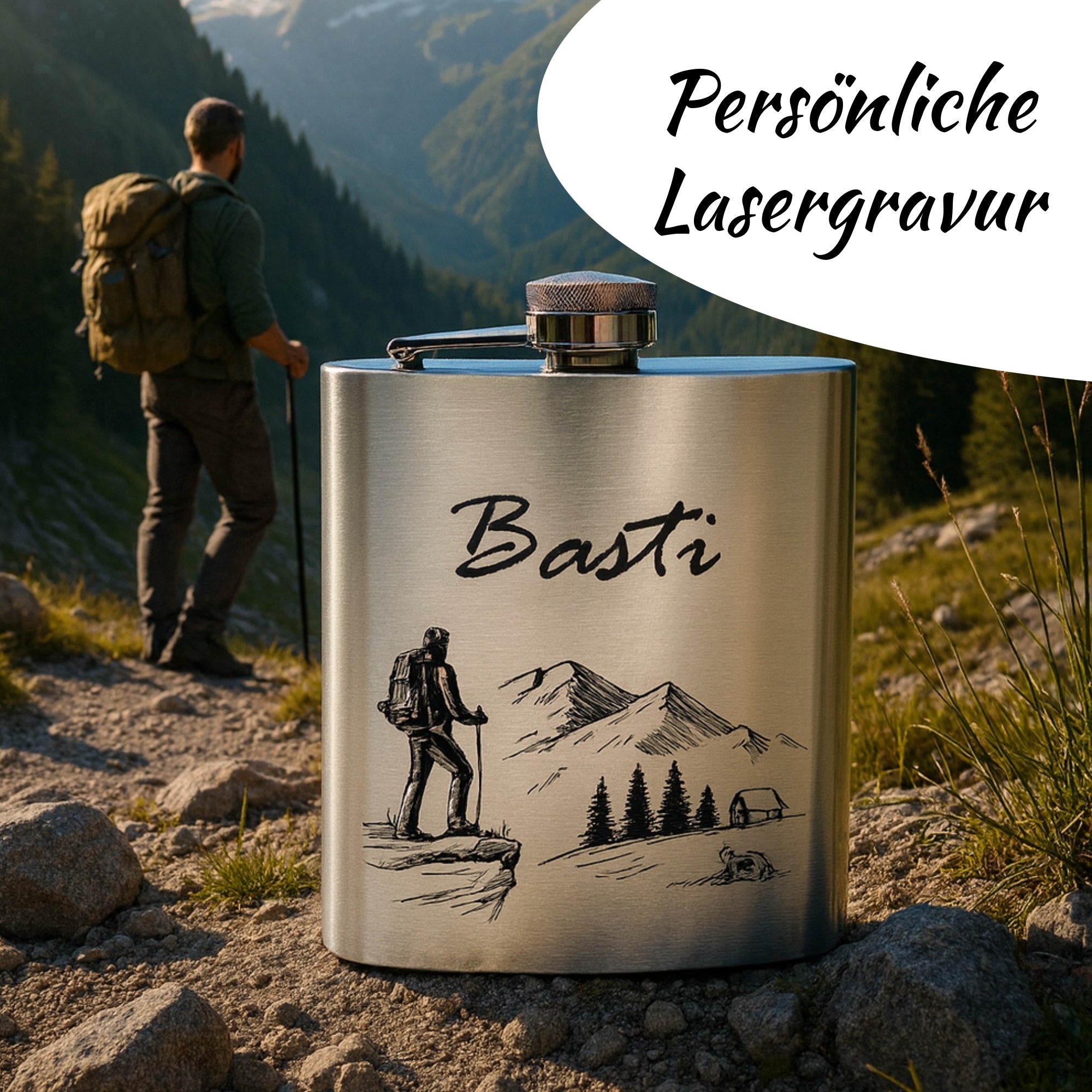 Flachmann Edelstahl personalisiert