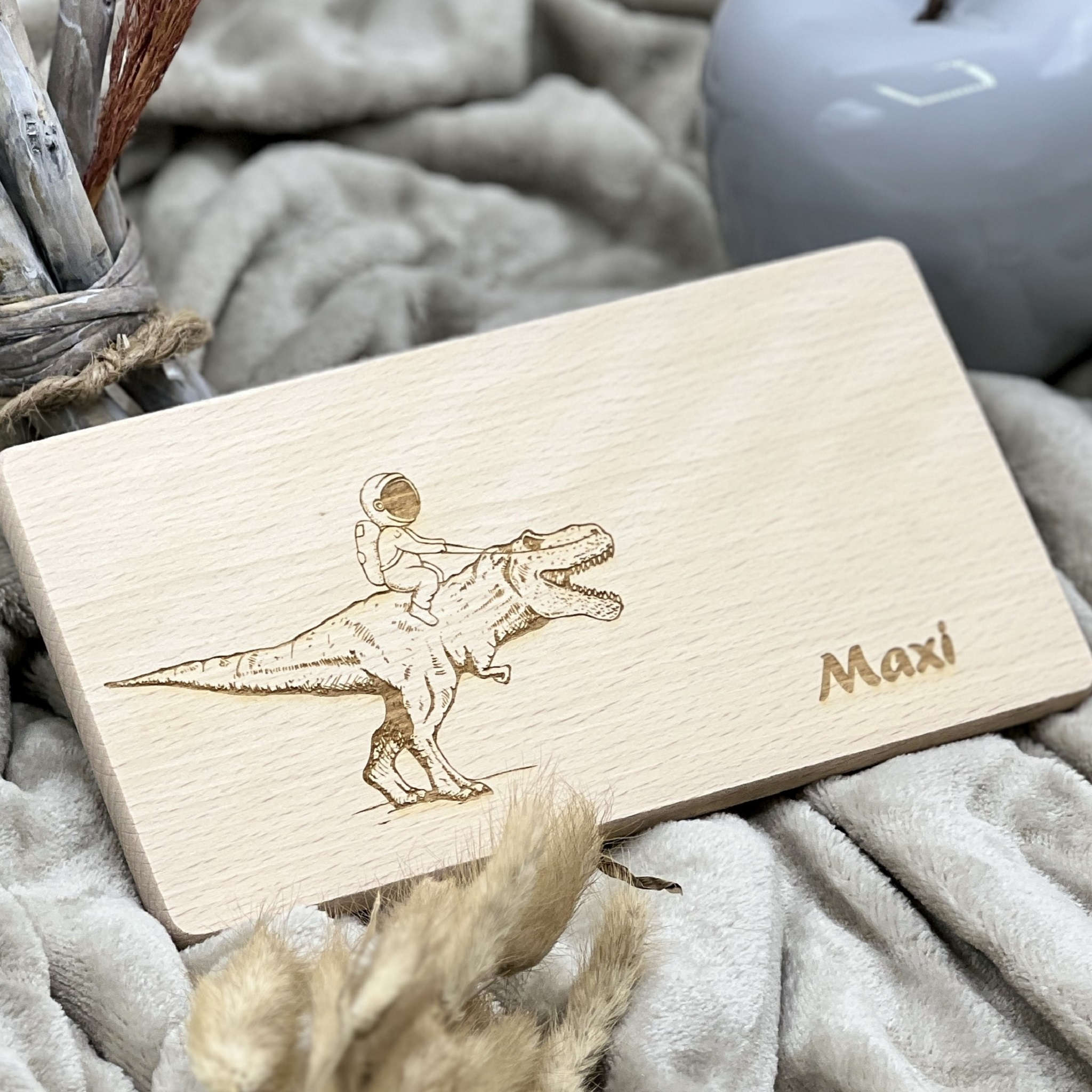 Frühstücksbrett "Dino & Astronaut"