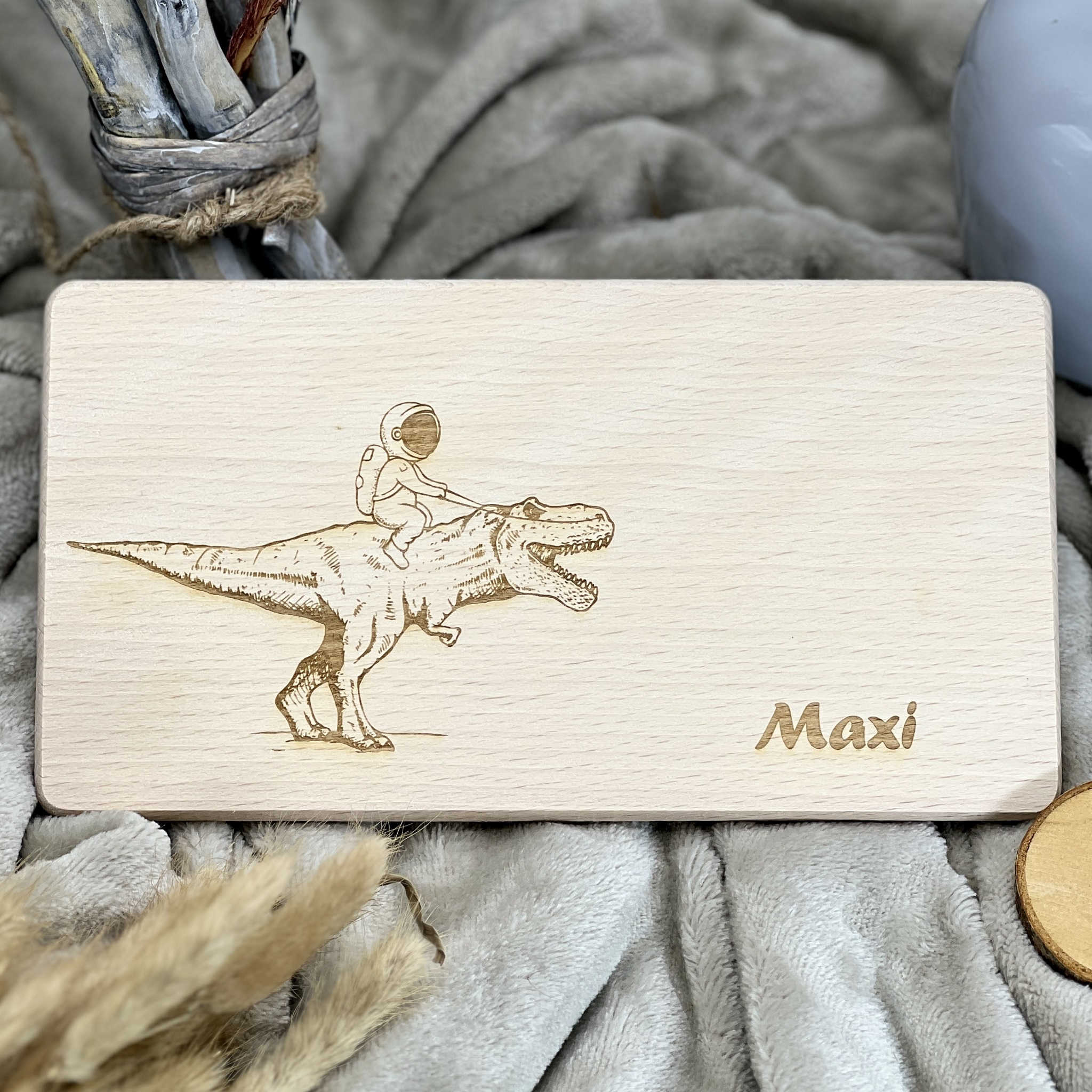 Frühstücksbrett "Dino & Astronaut"