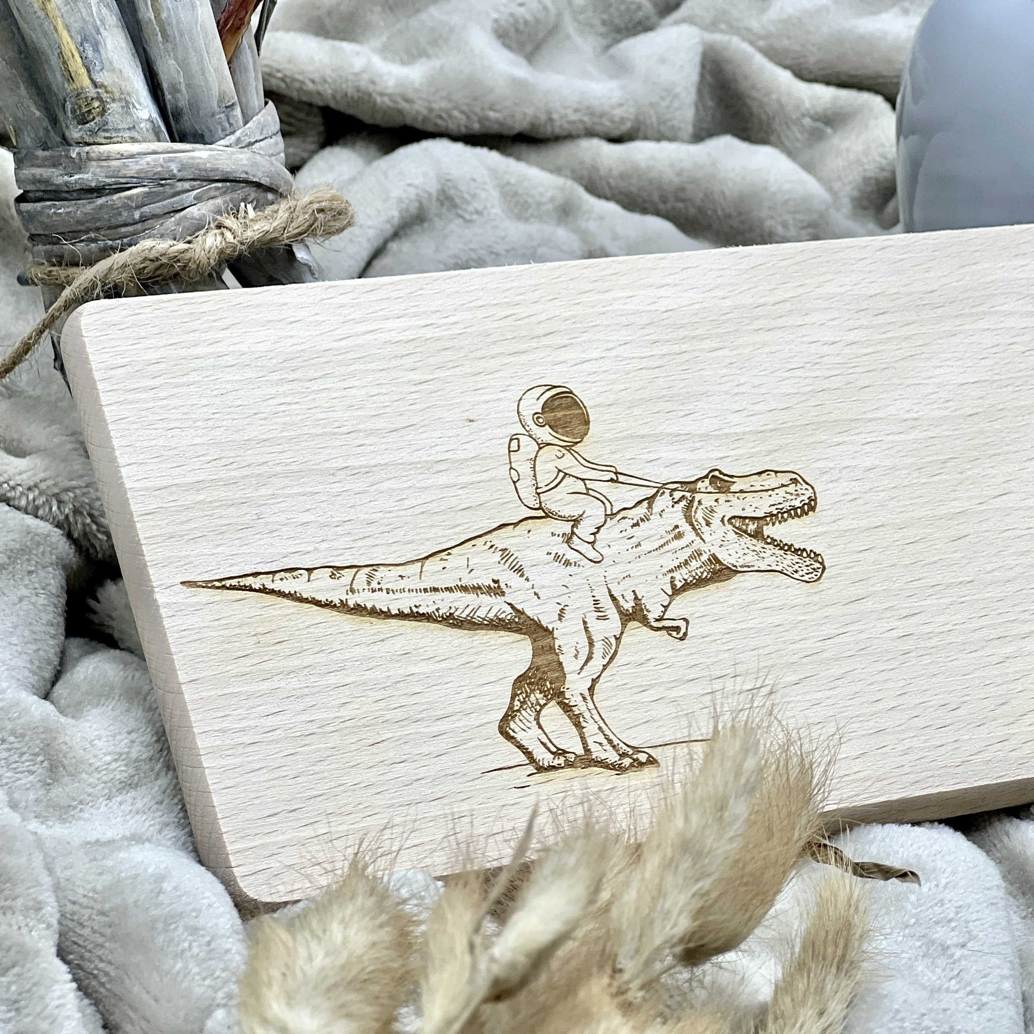 Frühstücksbrett "Dino & Astronaut"