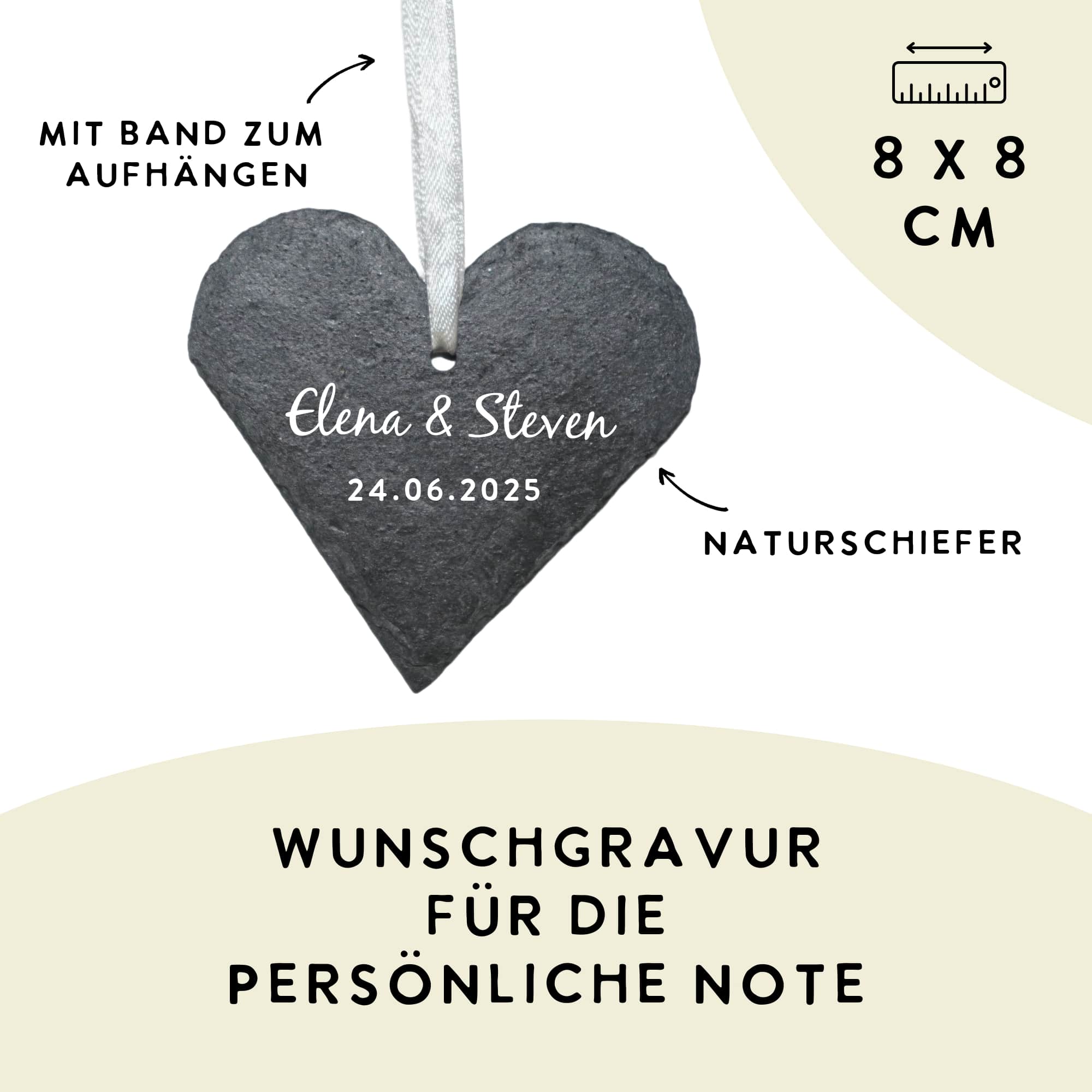 Geldgeschenk Hochzeit "Schieferherz"