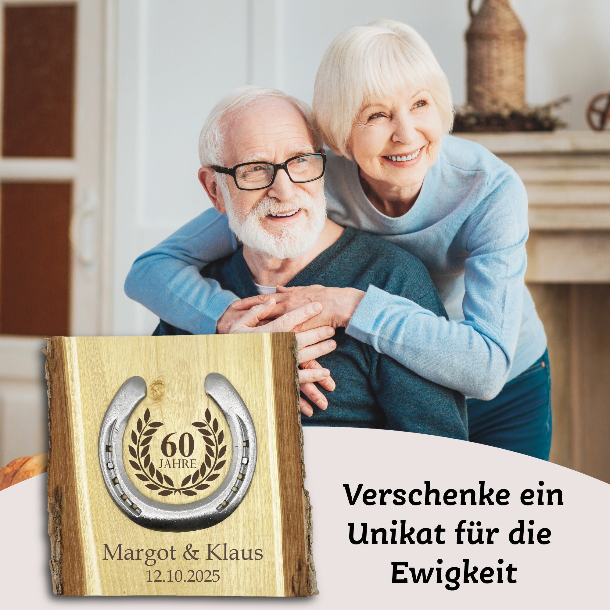 Glückshufeisen Landhaus "Diamanthochzeit"