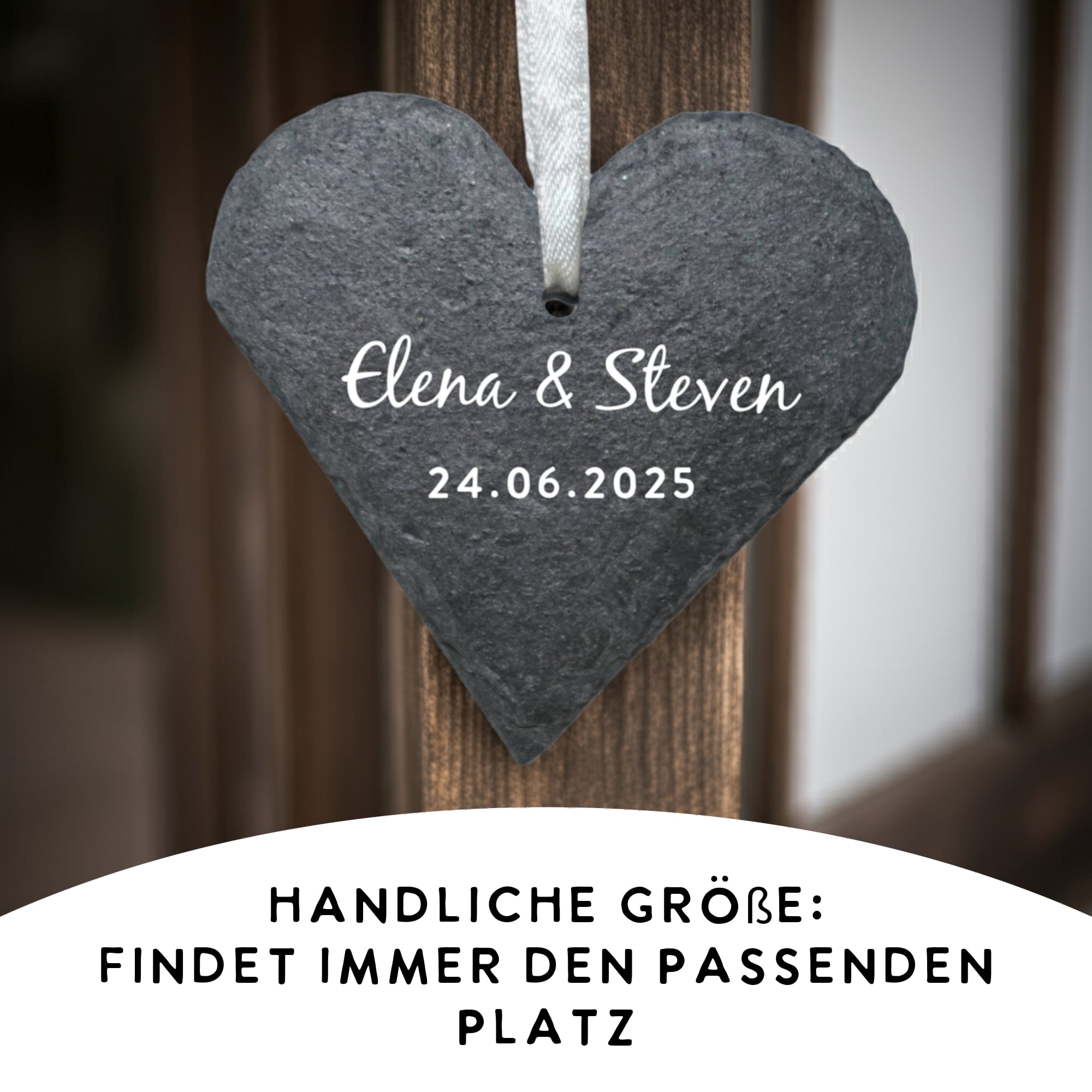 Schieferherz "Liebespaar"