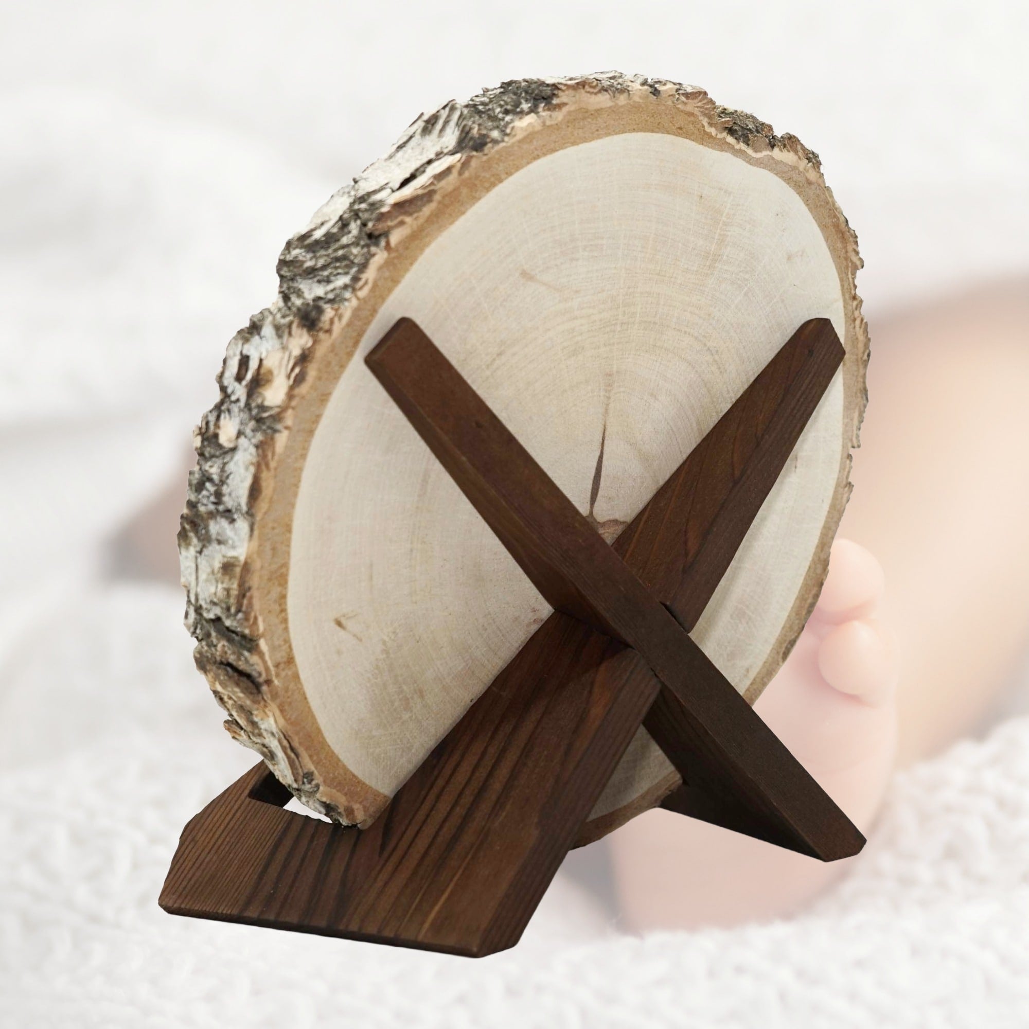 Baumscheibe Geburt "Storch"