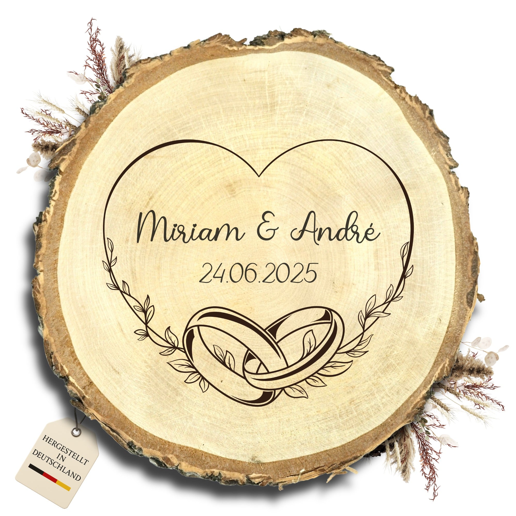 Baumscheibe Hochzeit "Herz"