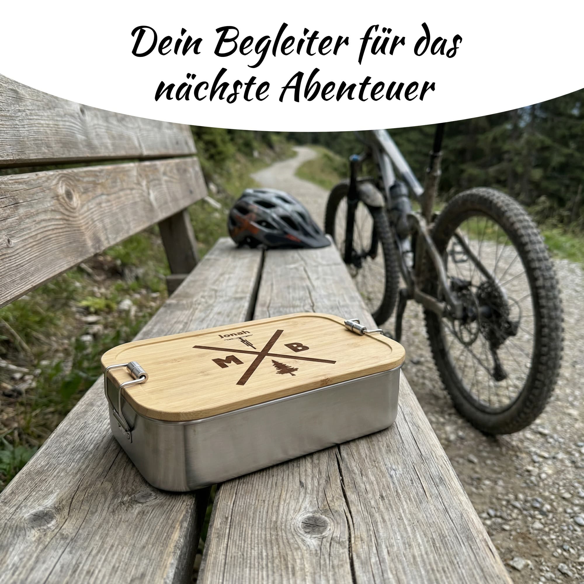 Brotdose und Edelstahl-Trinkflasche als Mountainbike-Bundle