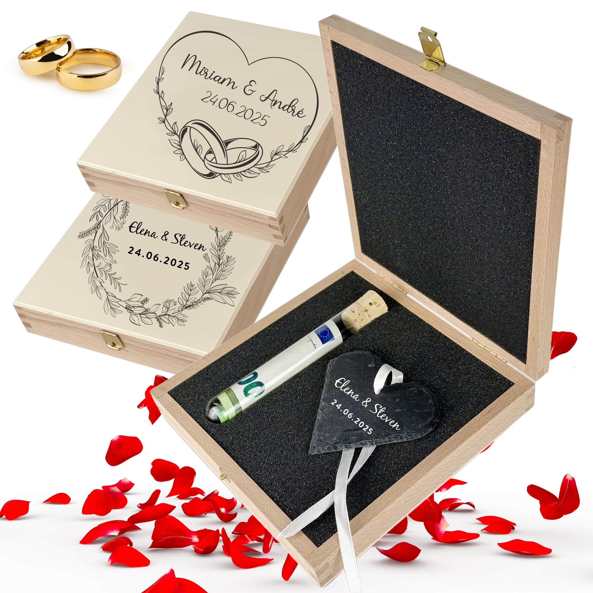 Geldgeschenk Hochzeit "Schieferherz"