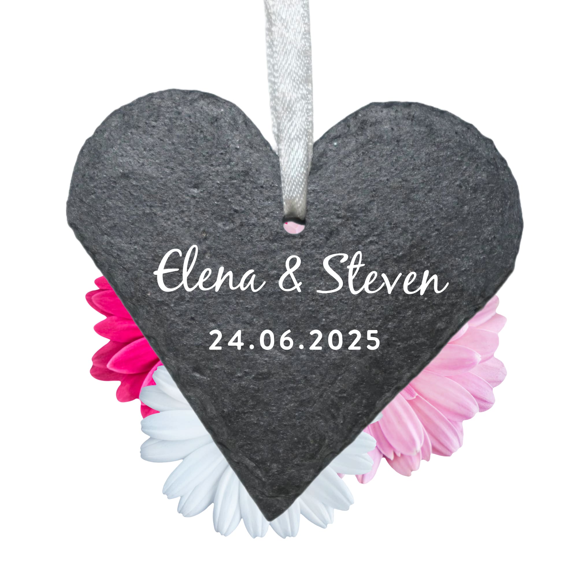 Schieferherz "Liebespaar"